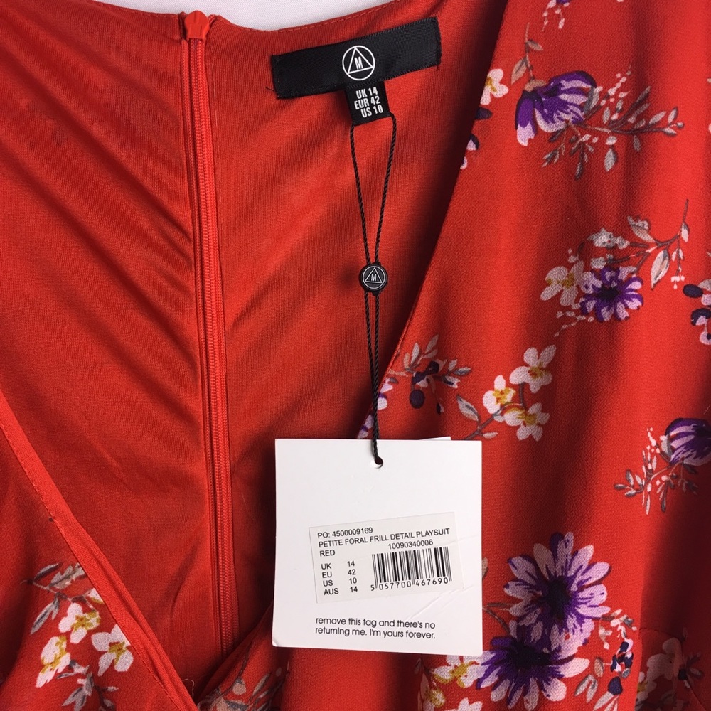 HP🌟 ASOS Floral Detail Frilled Bell Sleeve Romper - Picture 5 of 8